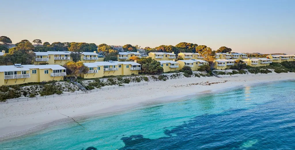 Aerial view of Longreach Bay accommodation